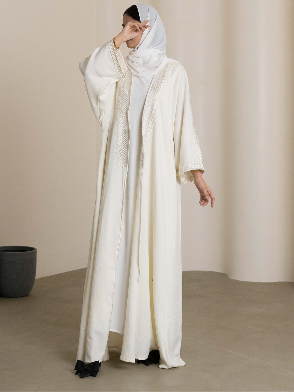 Hana Two-Piece Abaya - White