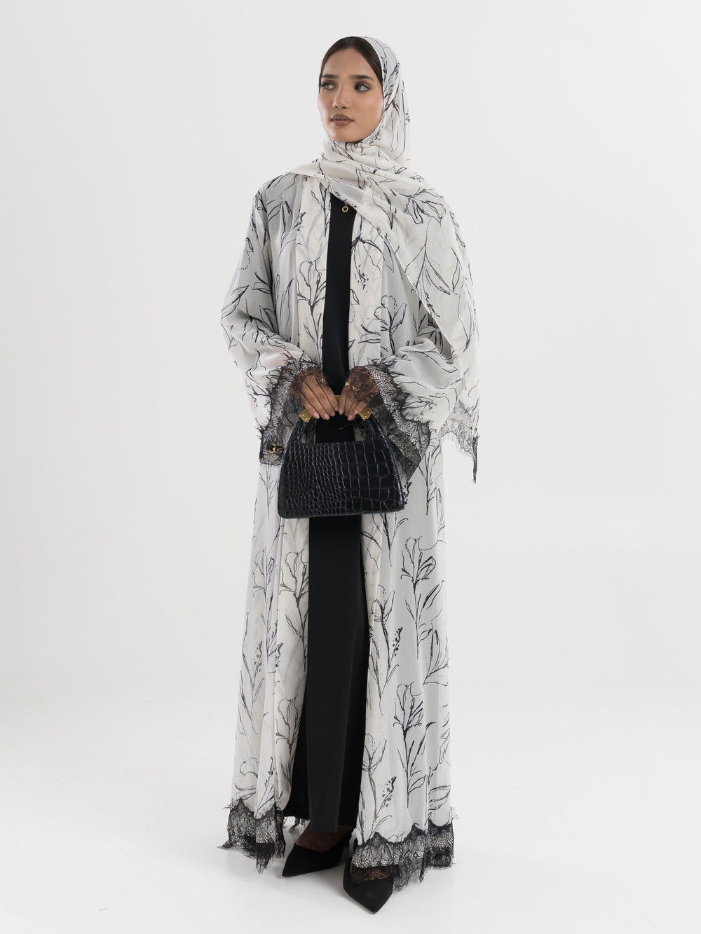Aswad Printed Abaya