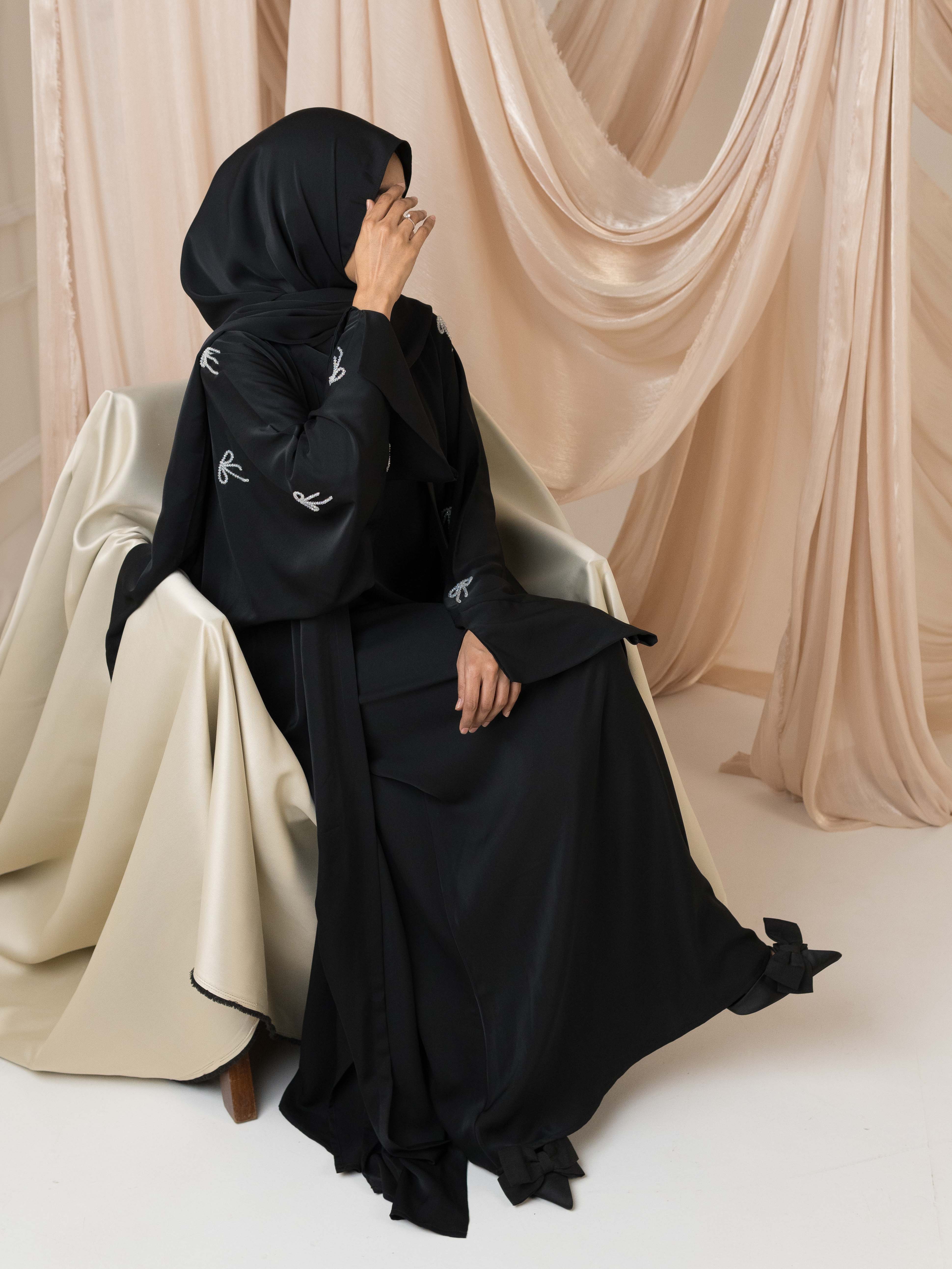 Coquette Two-Piece Abaya Black – Modest Essentials