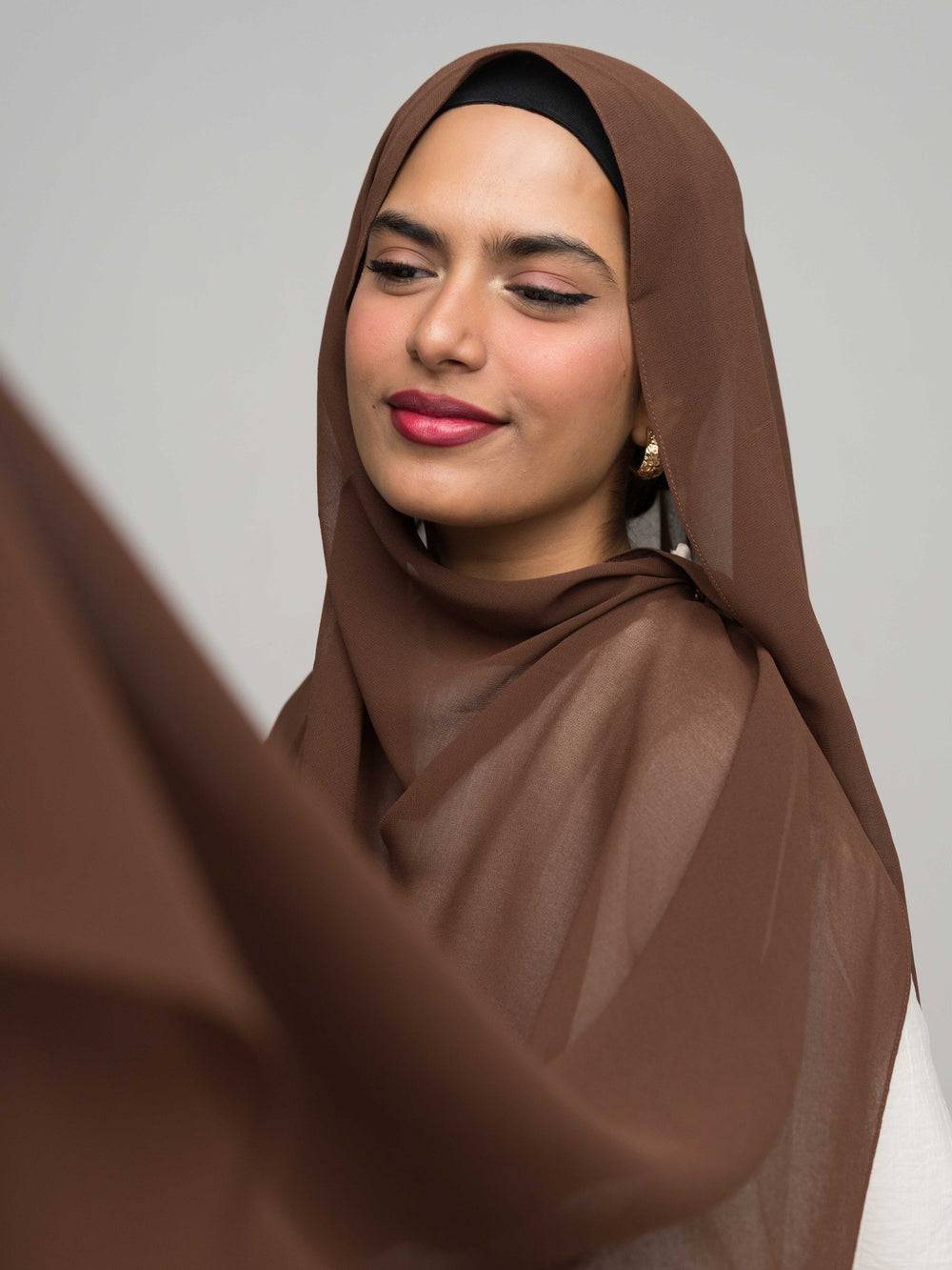 Chocolate Brown Luxe Chiffon Hijab