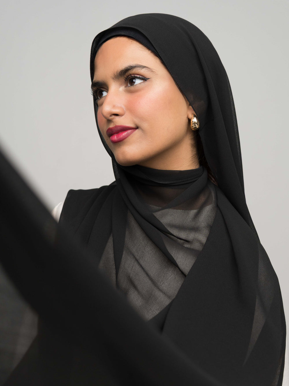 Black Luxe Chiffon Hijab