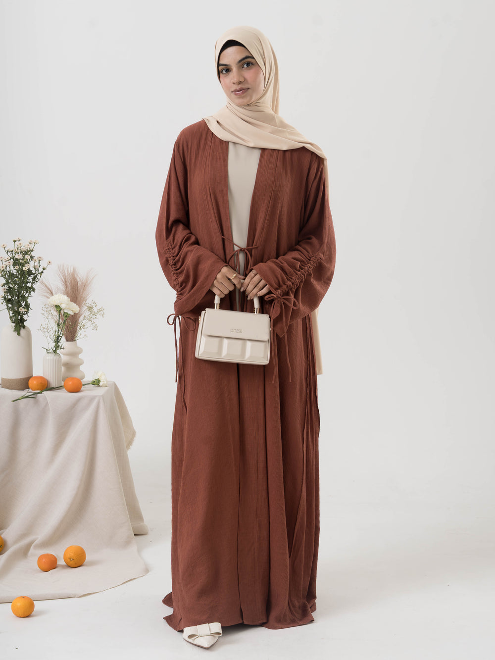 Manaahil Bow Abaya - Rust