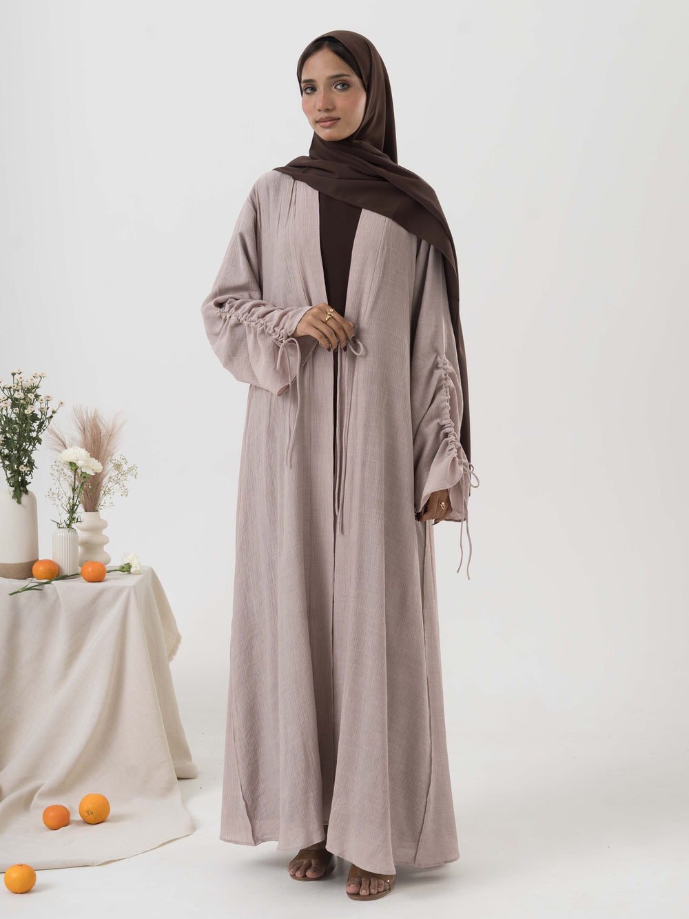 Manaahil Bow Abaya - Taupe