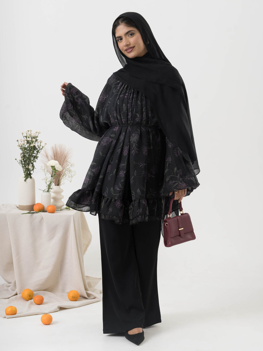 Printed Hazel Co-Ord Set - Black