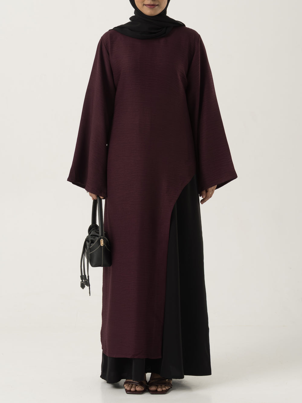 Faiza Asymmetric Top - Maroon