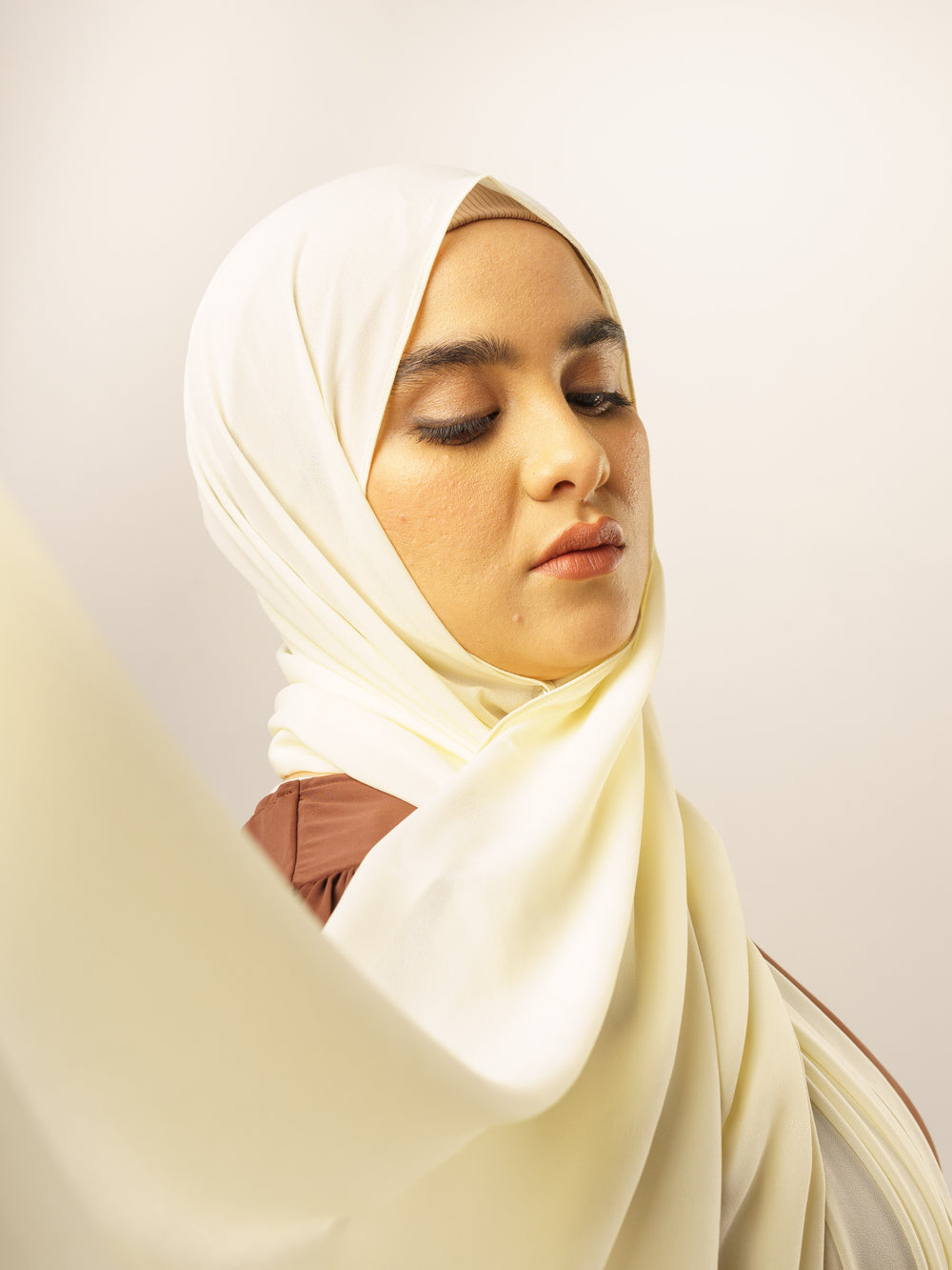 Malaysian Georgette Hijab - Pale Yellow
