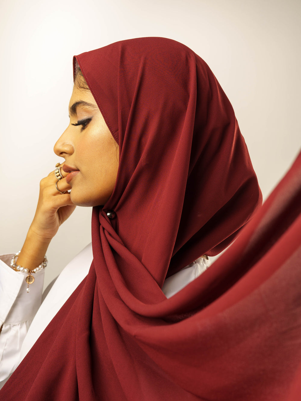 Malaysian Georgette Hijab - Dark Burgundy