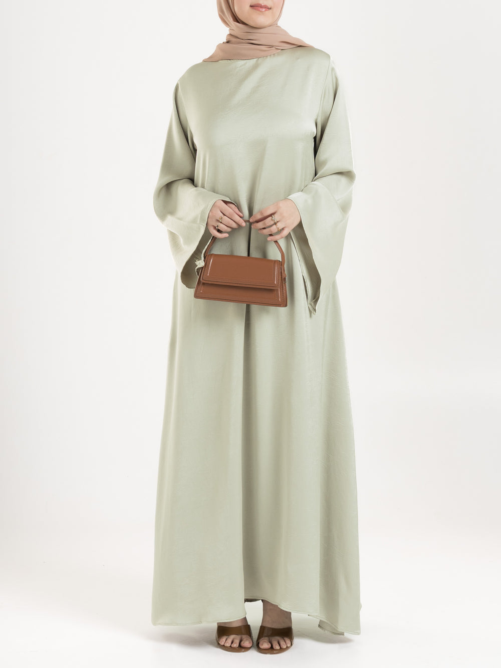 Yasira Satin Dress - Green