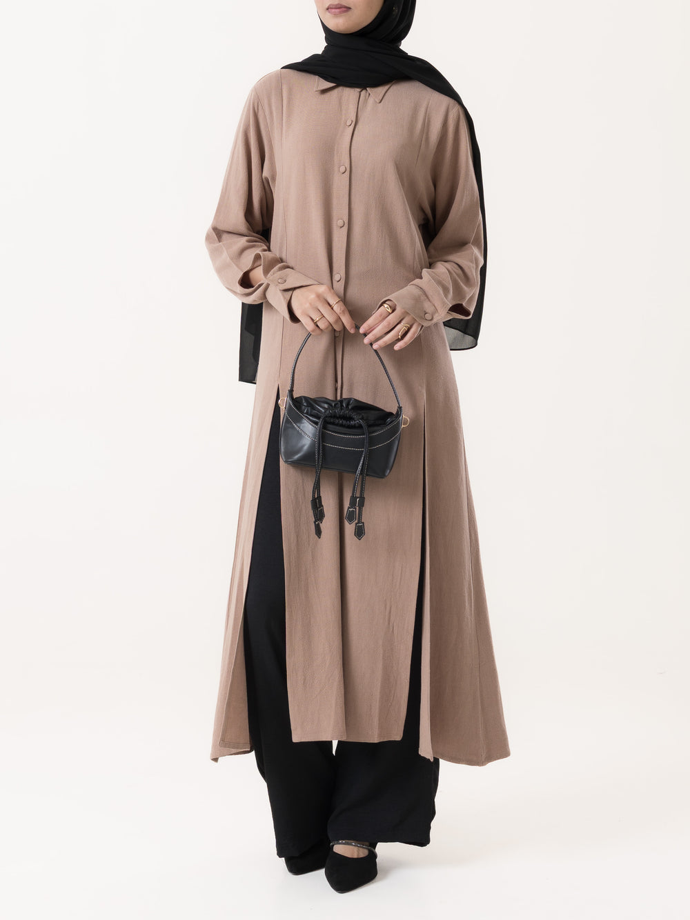Yuna Slit Shirt - Beige