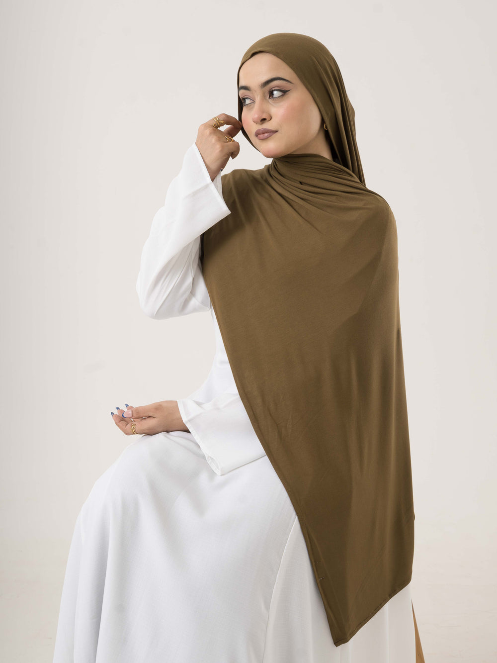 Modal Jersey Hijab - Olive Groove