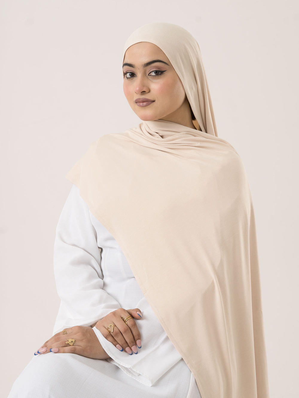 Modal Jersey Hijab - Cream White