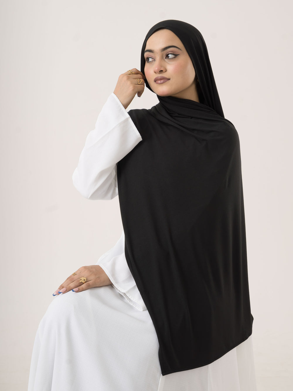 Modal Jersey Hijab - Carbon Black