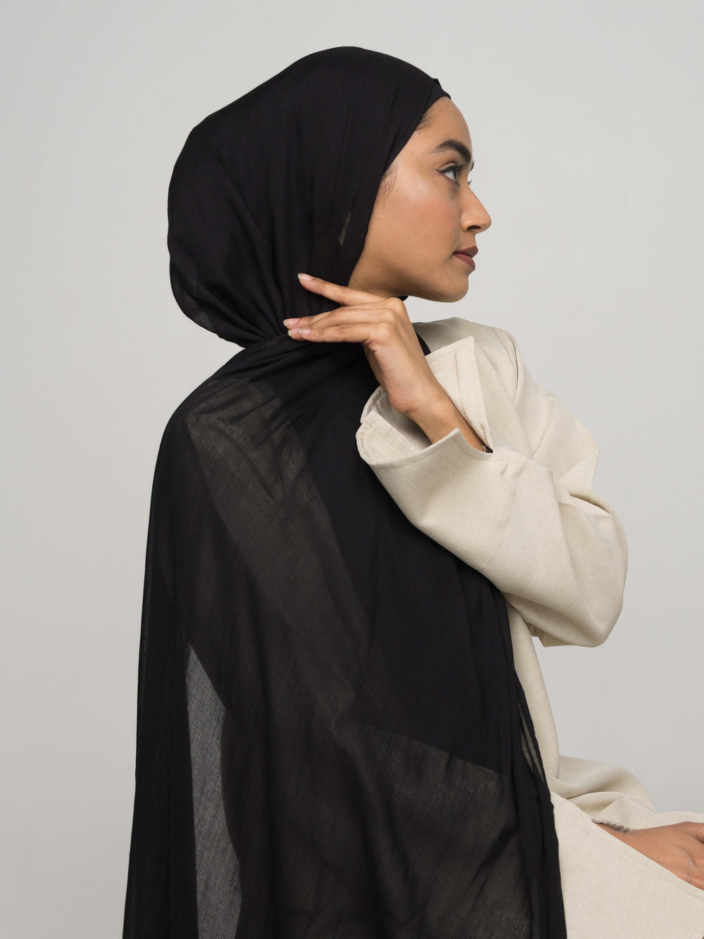 Black Bamboo Modal Hijab