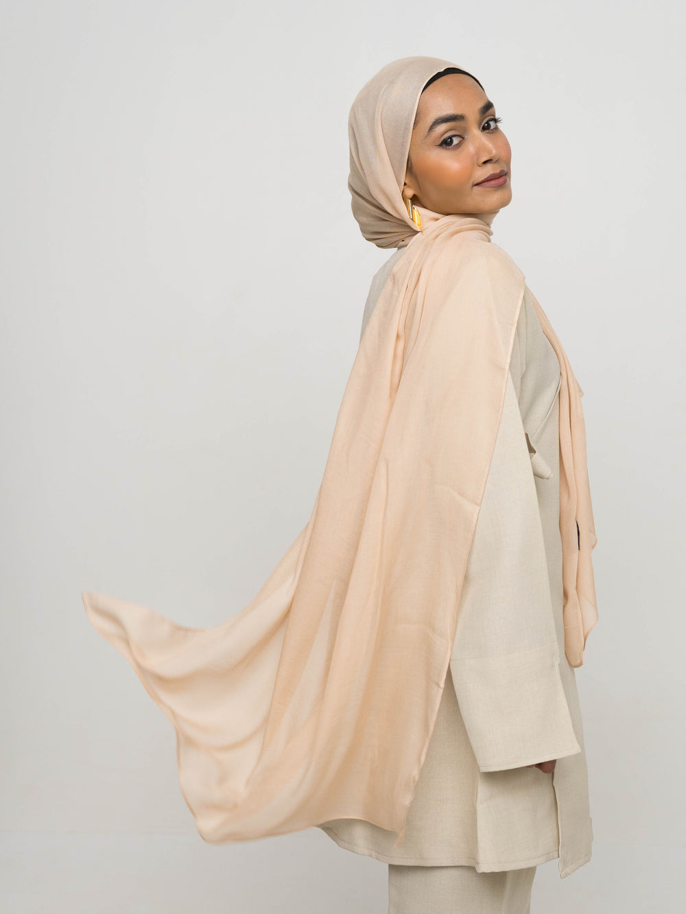 Cream Bamboo Modal Hijab
