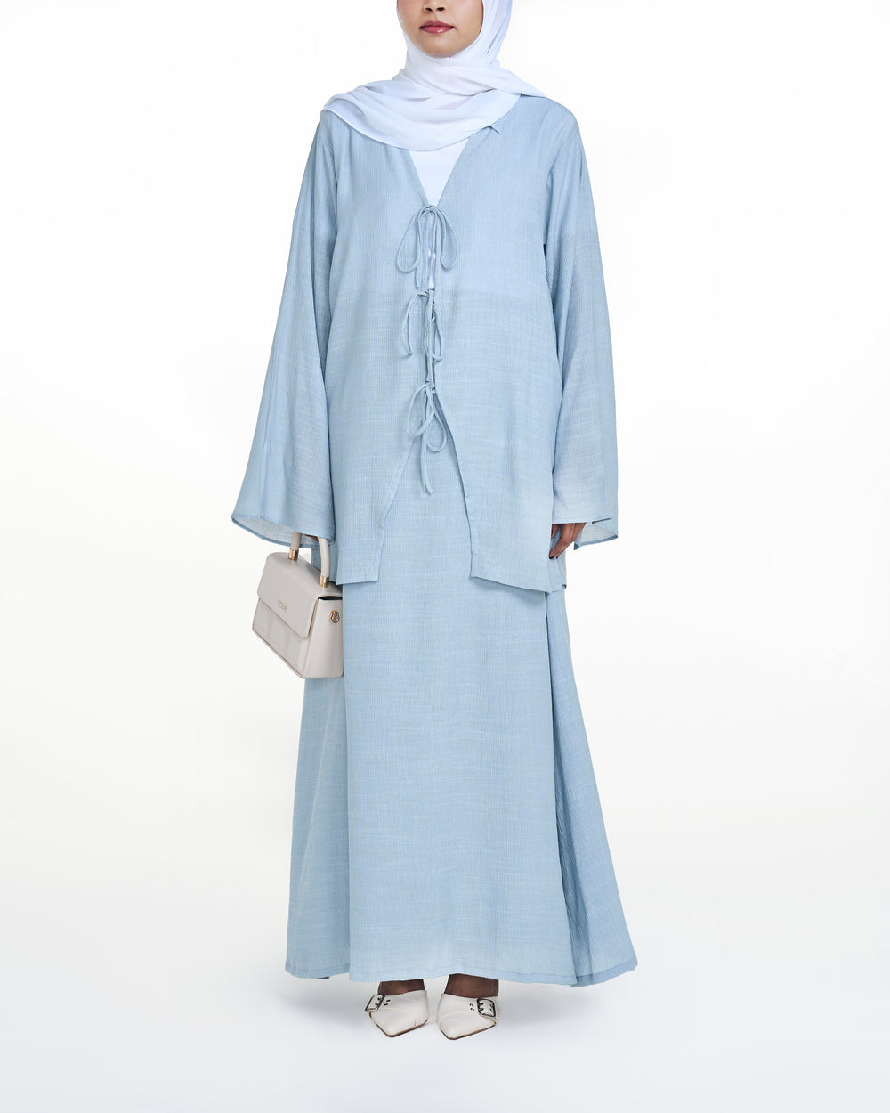 Amaya Bow Tie-Up Set - Light Blue