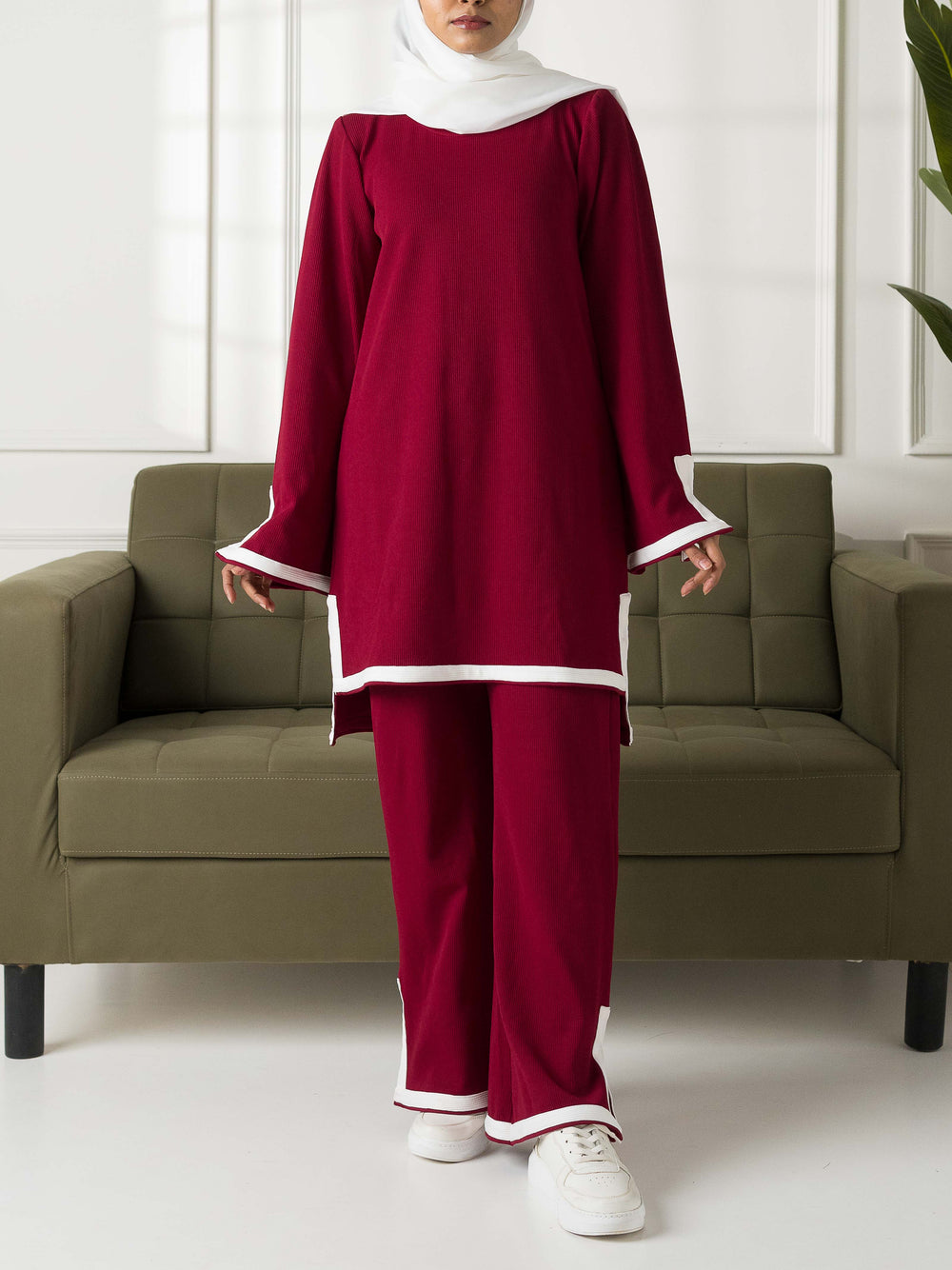 Knit Co-ord Set - Maroon