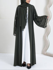 Arwa Abaya Set - Olive Green