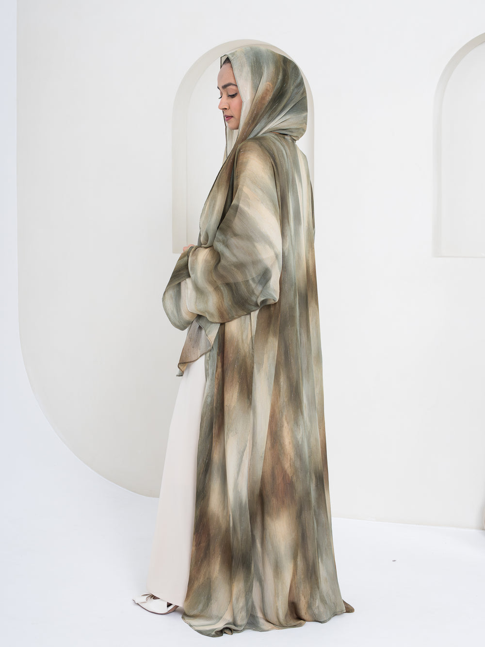 Dareen Open Abaya - Green
