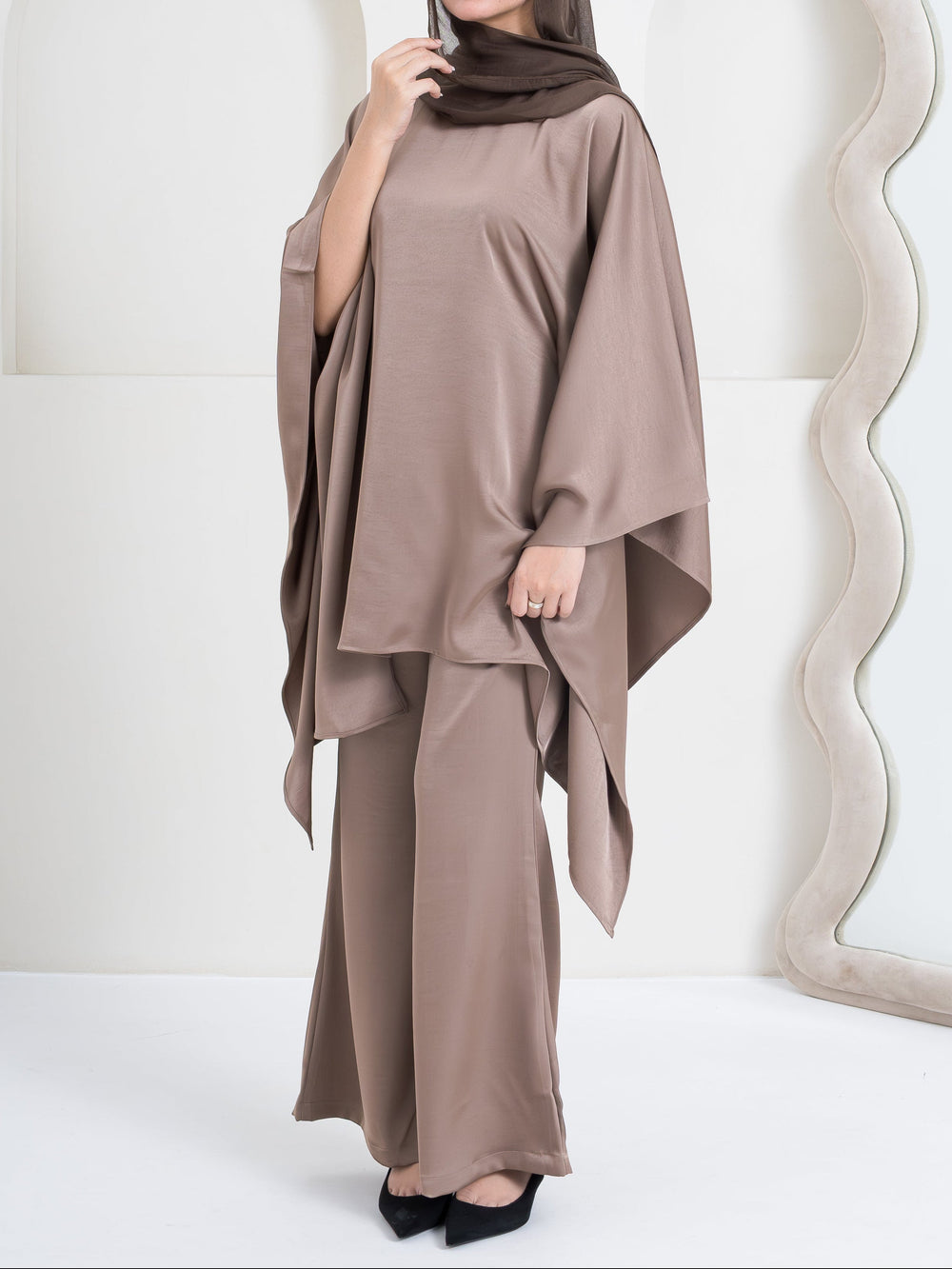 Elevated Farasha Co-Ord Set - Brown