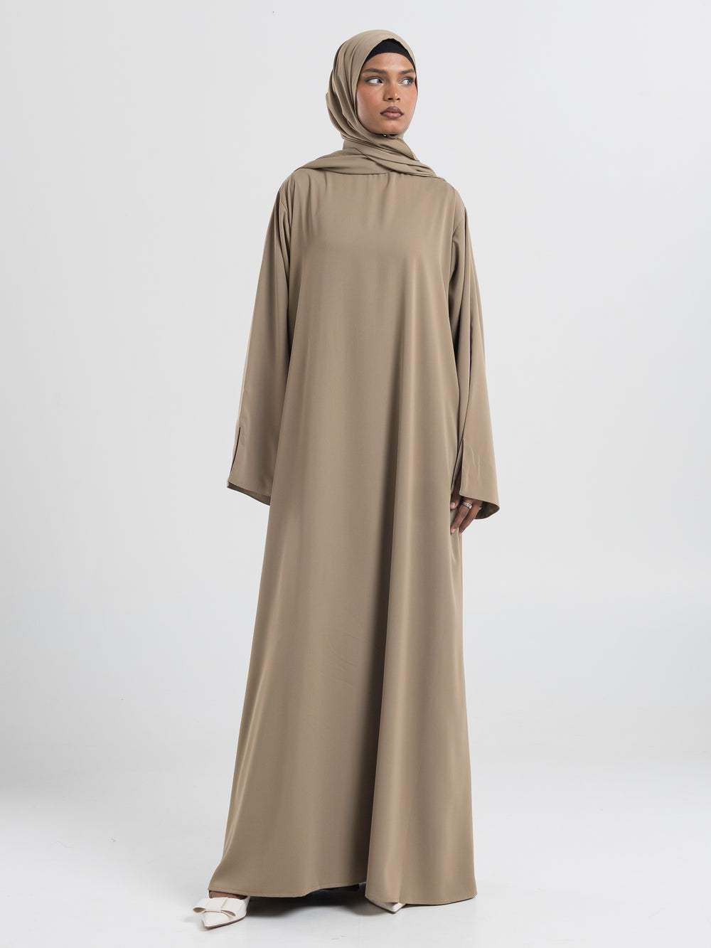 Essential Abaya - Straight Fit - Olive Drizzle