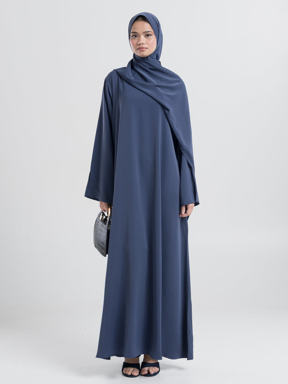 Essential Abaya - Straight Fit - Blueberry Mousse