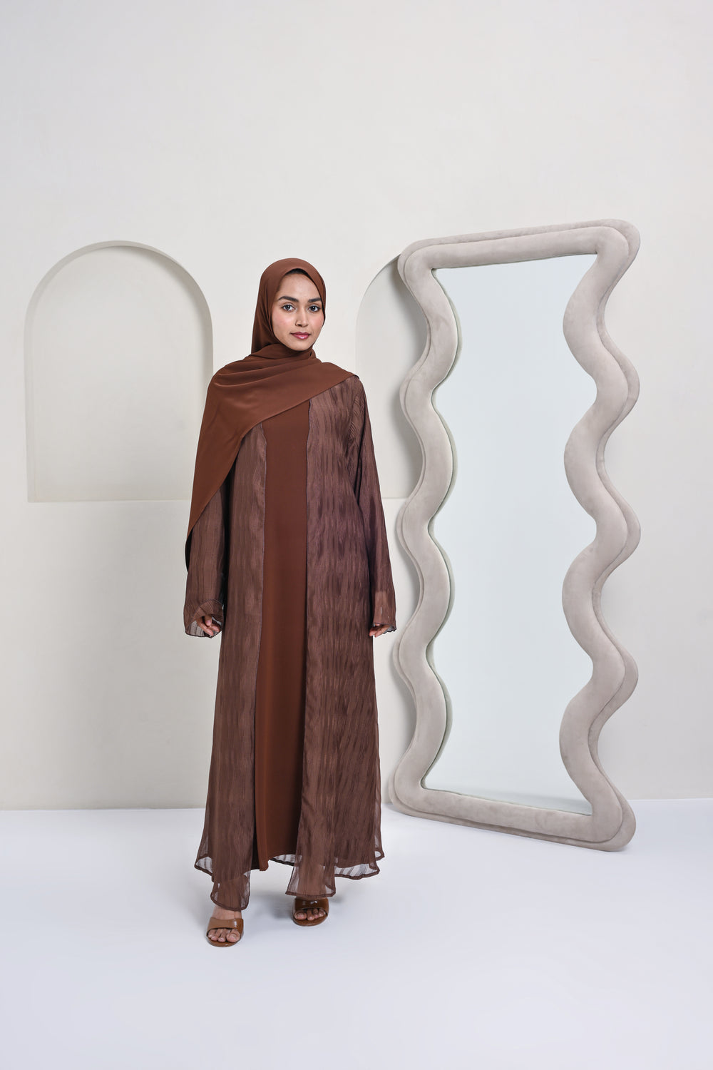 Faham Two-Piece Abaya - Brown
