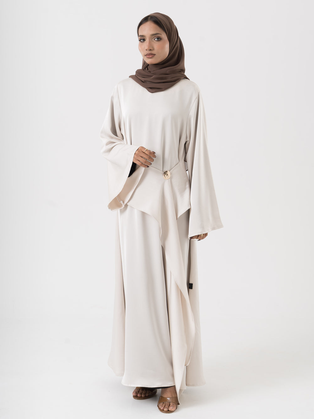 Abha Drape Dress - Ivory