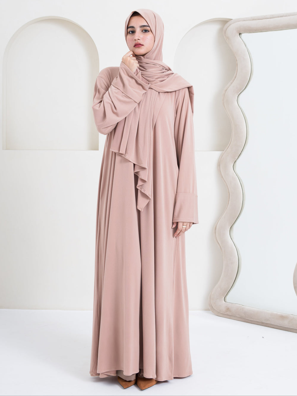 Essential Moss Crepe Abaya - Beige