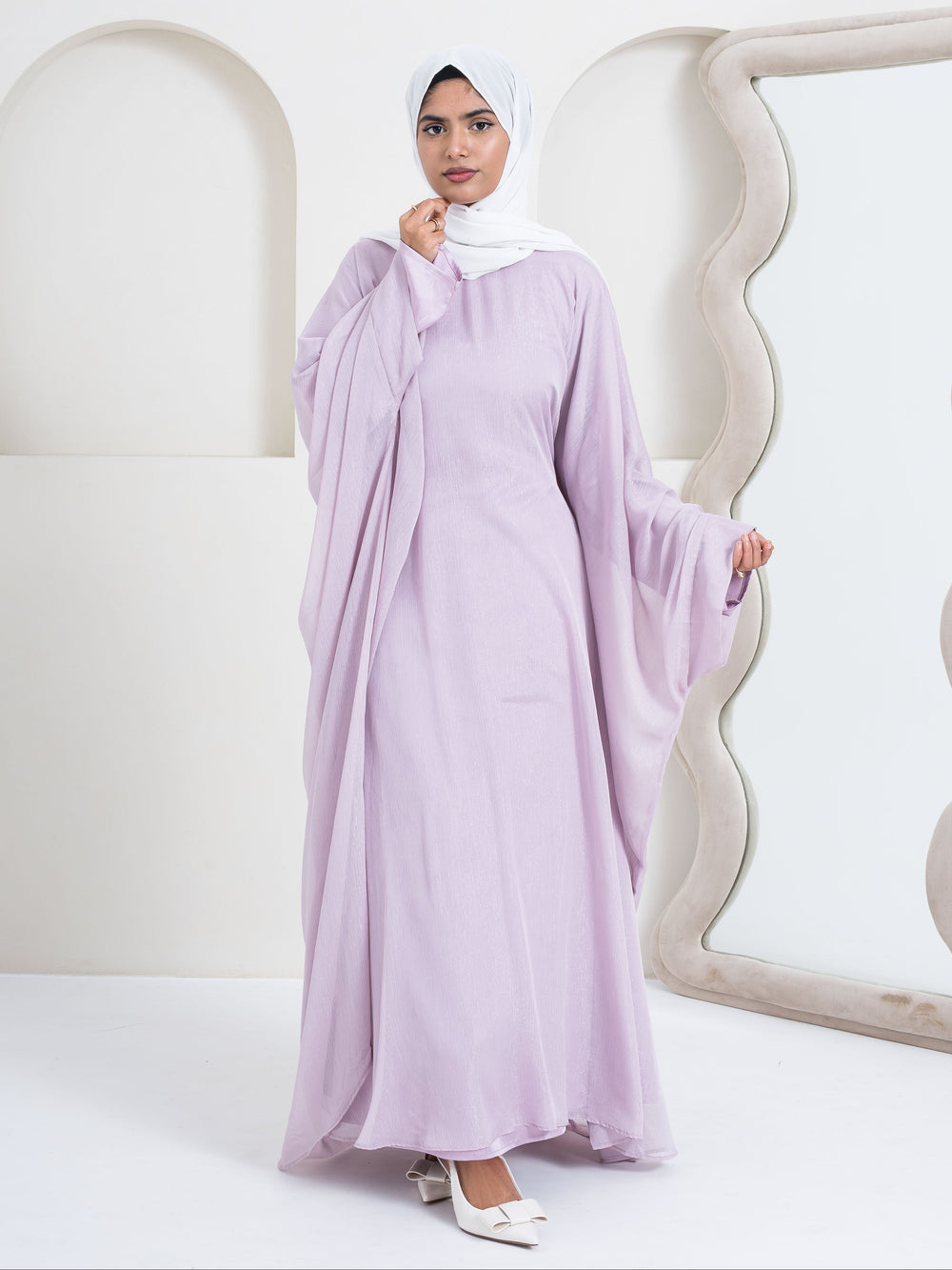 Elina Butterfly Abaya - Pink