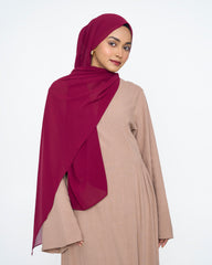 Maroon Luxe Georgette Hijab
