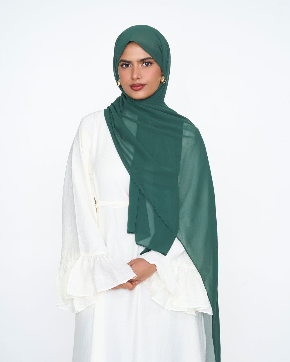 Forest Green Luxe Georgette Hijab