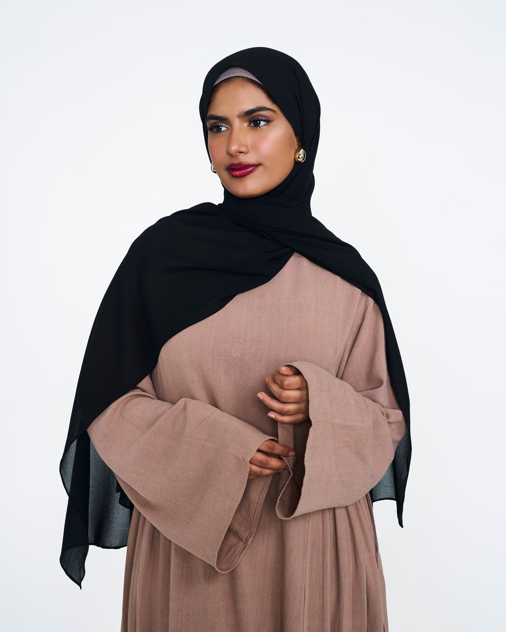 Black SlipOn Georgette Hijab