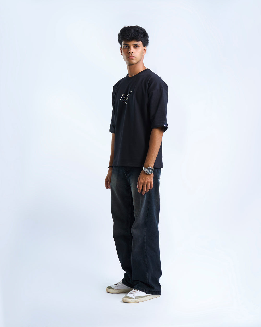 Faith Ain't A Phase - Black - Oversized T-Shirt