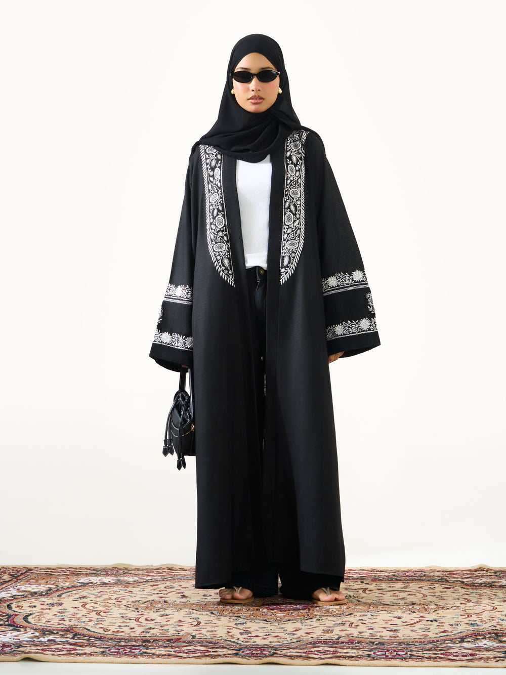Zara Lace Abaya - Black