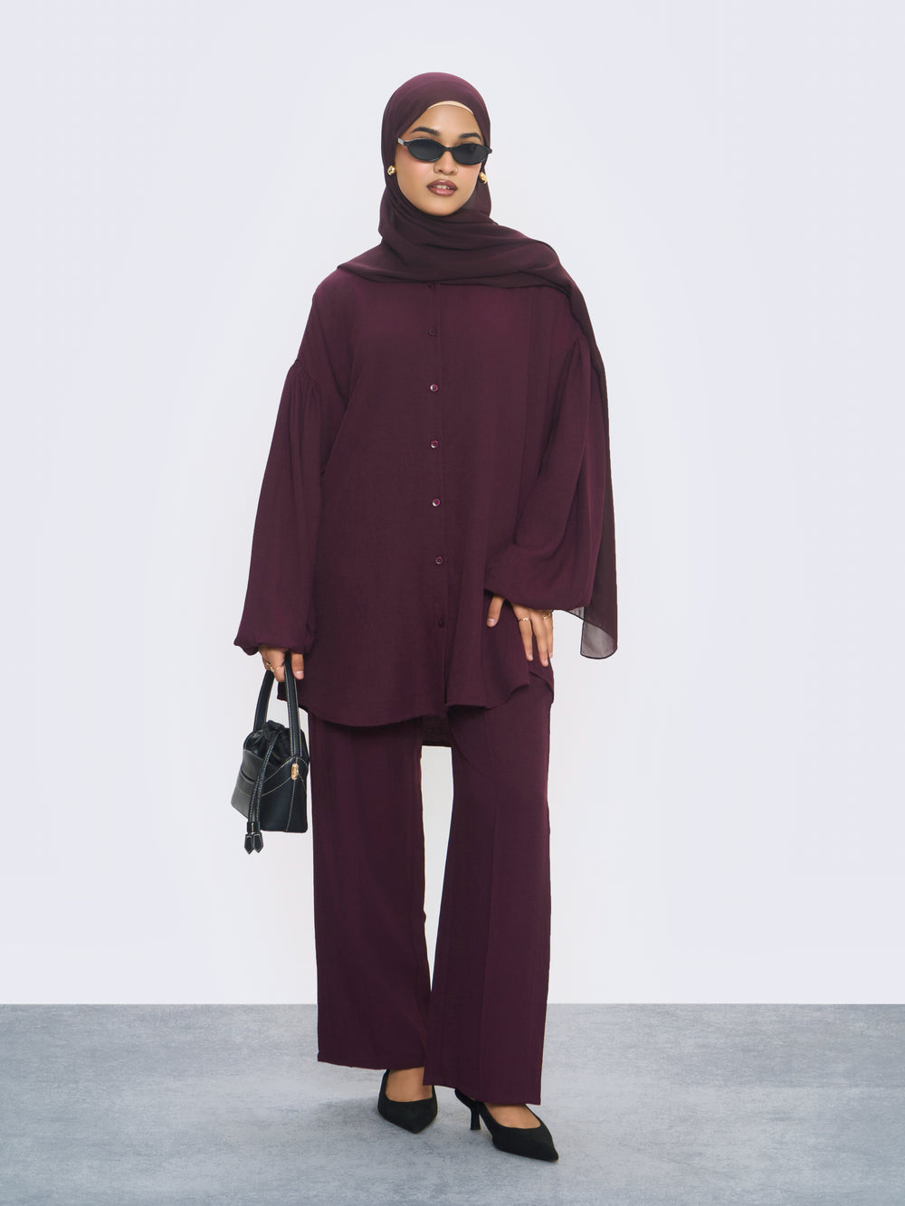 Arfa Co-ord Set - Burgundy