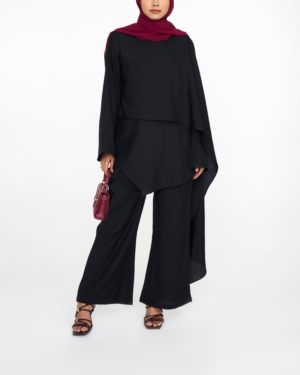 Hiba Drape Co-ord set - Black