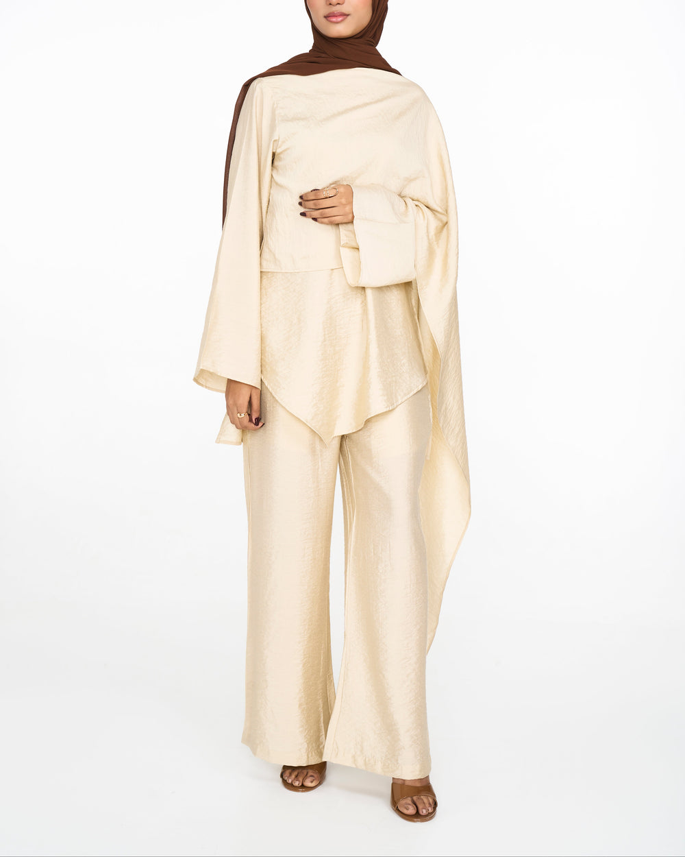 Hiba Drape Co-ord set - Beige