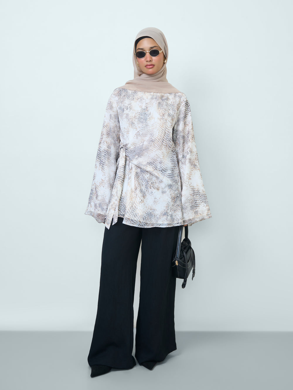 Light Snake Print Top
