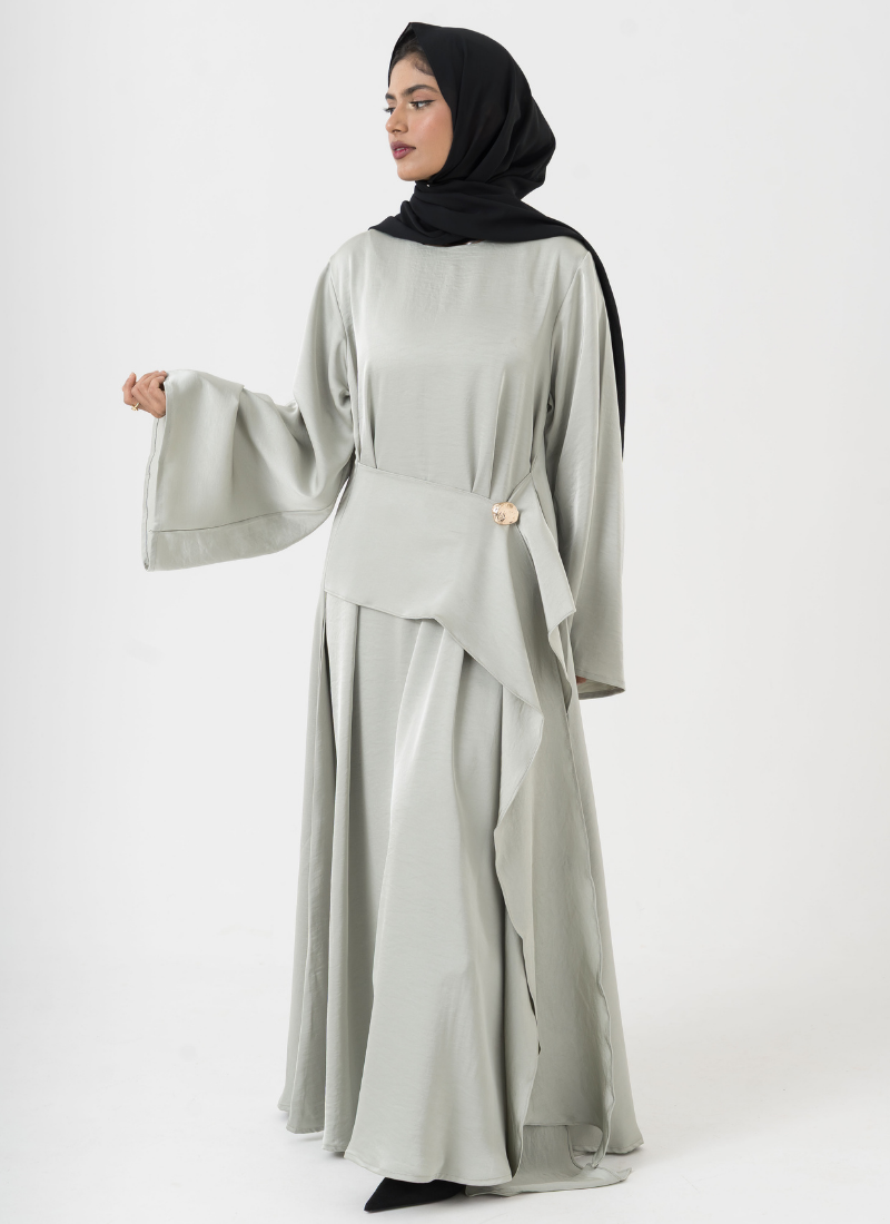 Abha Drape Dress - Sage