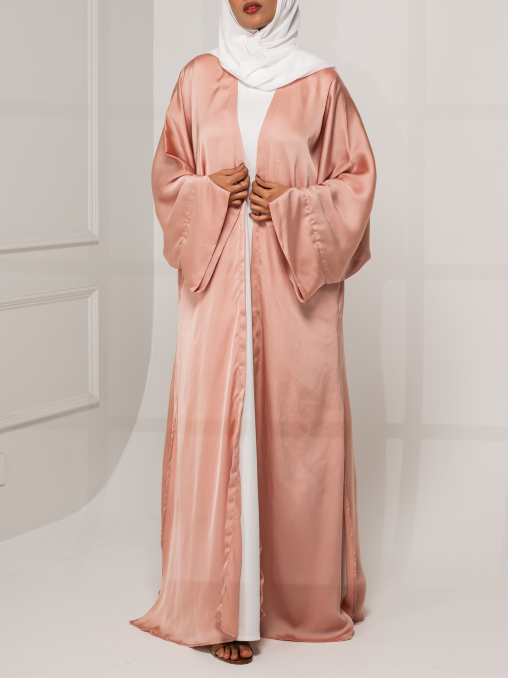 Dana Open Abaya - Pink ( Inner not included )
