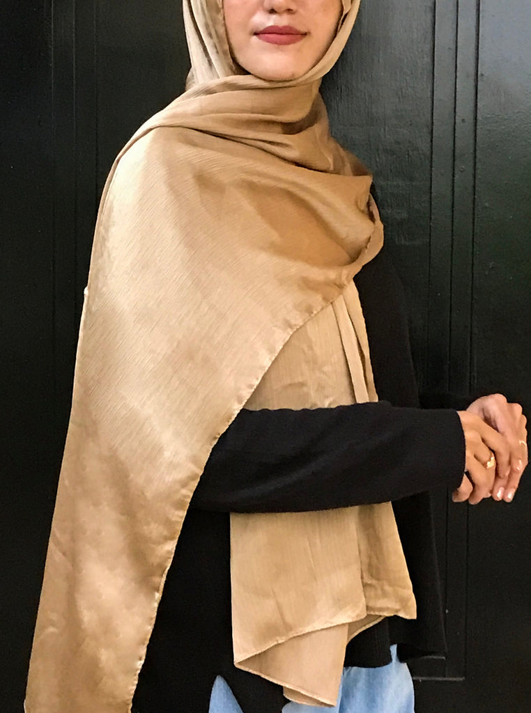BUY Sand Satin Silk Hijab - Modest Essentials