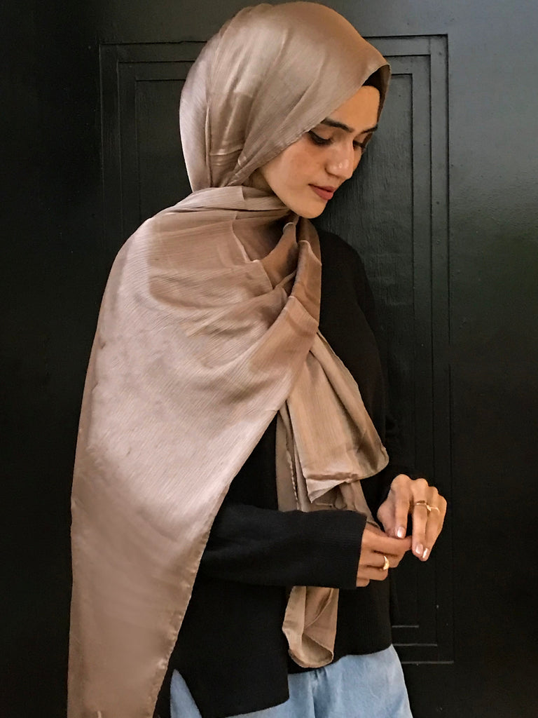 SHOP Copper Satin Silk Hijab - Modest Essentials
