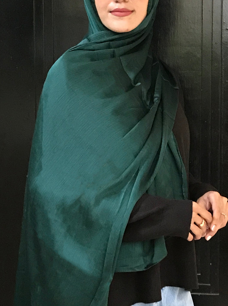 BUY Emerald Satin Silk Hijab - Modest Essentials