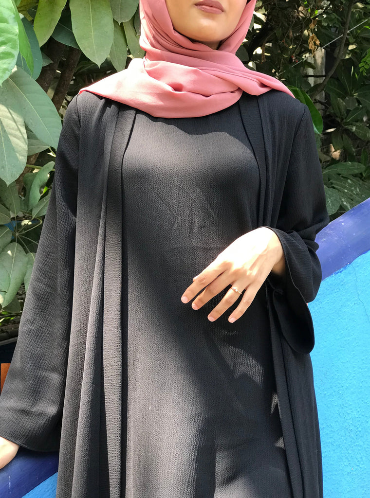 BUY CHARCOAL TWO-PIECE ABAYA - Modest Essentials