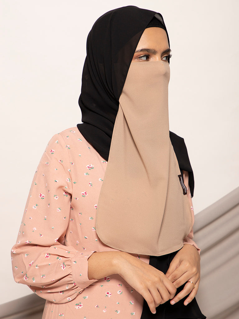 SHOP Beige Half Niqab - Modest Essentials