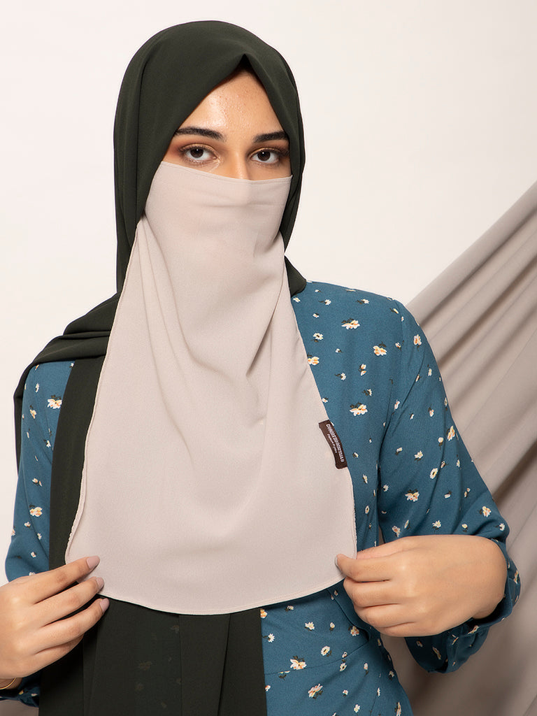 Grey Half Niqab - Modest Essentials