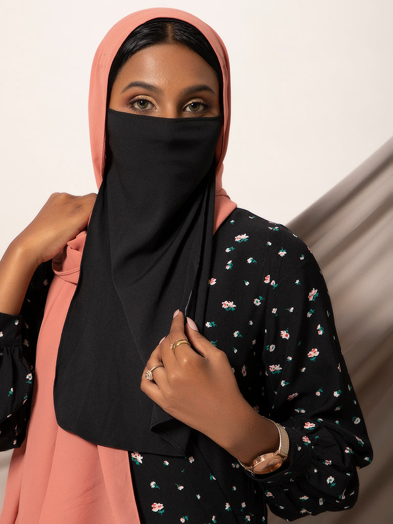 Black Half Niqab - Modest Essentials