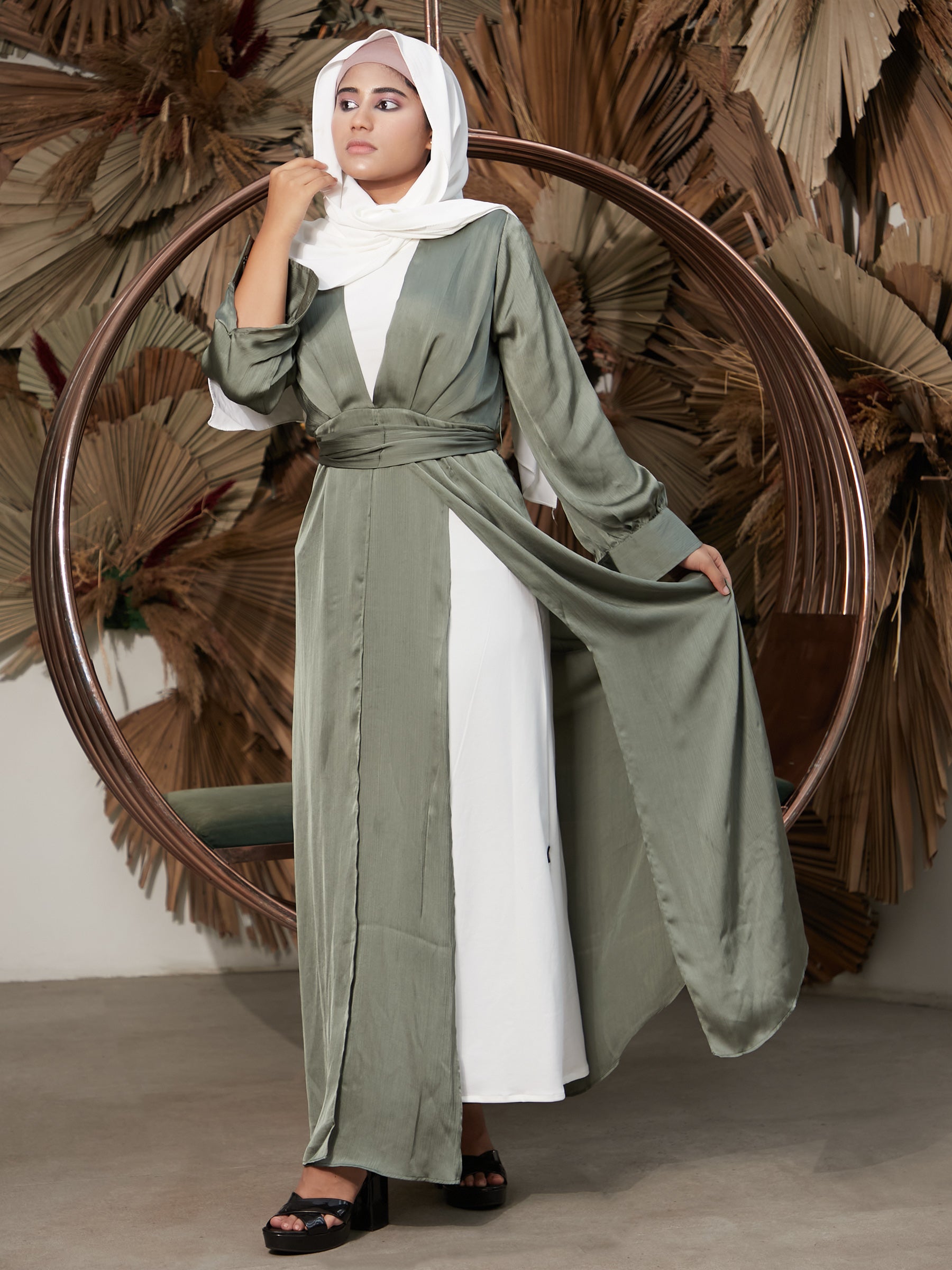 BUY WARAQA EVENING DRESS (GREEN) - Modest Essentials